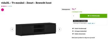 vidaXL - Tv-meubel - Zwart - Bewerkt hout beschikbaar voor biedingen