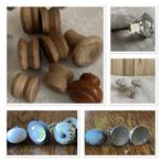 Brocante kastknoppen / Hout & porselein, Ophalen of Verzenden
