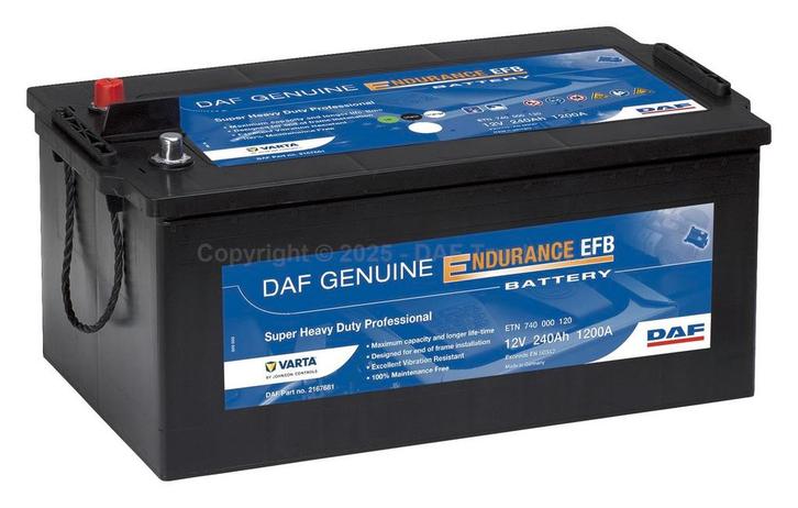 DAF GENUINE Endurance Accu – Super Heavy Duty 12V 240Ah 1200, Audio, Tv en Foto, Accu's en Batterijen, Gebruikt, Oplaadbaar, Ophalen of Verzenden