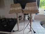 Wandlampjes rieten kapjes lijkt op Riviera Maison, Huis en Inrichting, Lampen | Lampenkappen, Vierkant, Crème, Ophalen of Verzenden