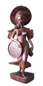Beeld Balinese vrouw. 43 cm, Ophalen of Verzenden