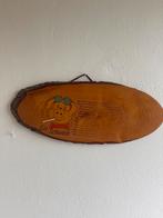 Houten bord met varken en tekst, Ophalen of Verzenden, Gebruikt