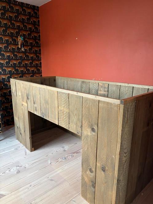 Steigerhouten Halfhoogslaper, Huis en Inrichting, Slaapkamer | Bedden, Gebruikt, Eenpersoons, 90 cm, 200 cm, Steigerhout, Bruin
