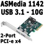 USB 3.1 2-Port PCI-e x4 Host Controller | 10G | ASMedia 1142, Nieuw, Ophalen of Verzenden