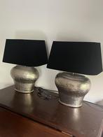 2 prachtige, gave lampen met fluwelen kap!, Huis en Inrichting, Lampen | Tafellampen, Ophalen, Zo goed als nieuw, Metaal, Minder dan 50 cm