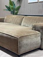 ZGAN Luxueze Loods 5 Ribstof Hoekbank - Goud Beige - 280x165, Ophalen, 250 tot 300 cm, -, -