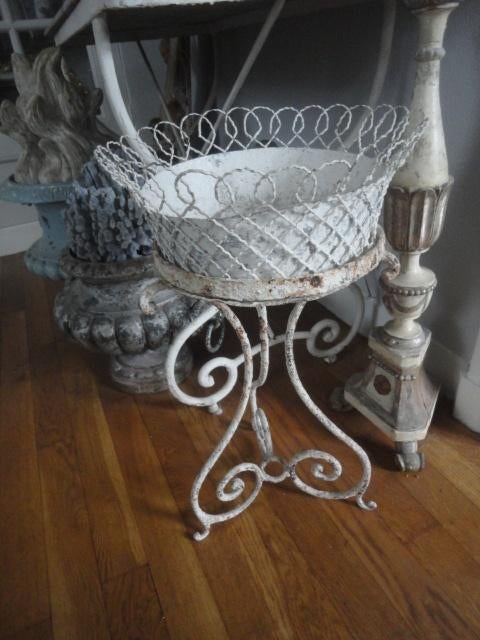 antieke KLEINE WITTE JARDINIERE, zeldzaam, Ophalen of Verzenden