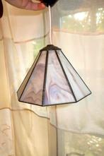 Foka paars-witte glazen hanglamp * art deco verlichting, Info@fokaglasinlood.nl, Ophalen of Verzenden, Foka, Tiffany