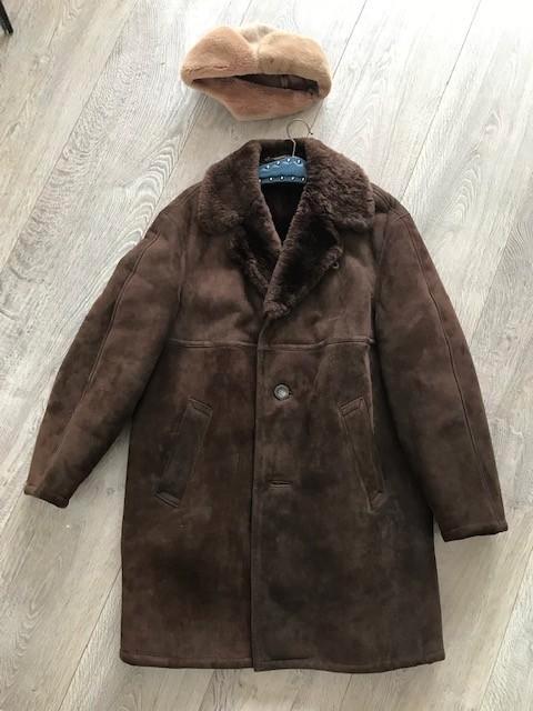 Warme winterjas van suede en namaak bond, Kleding | Heren, Jassen | Winter, Zo goed als nieuw, Maat 52/54 (L), Bruin, Ophalen of Verzenden