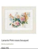 BORDUURPAKKET LANARTE PINK ROSES BOUQUET, Verzenden, Nieuw, Handborduren, Borduurpakket