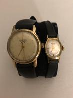 Pontiac oude heren en dames 3 sterren horloge 1950/60, 1930 tot 1960, Goud, Ophalen, Overige merken