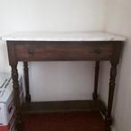 Antieke Kaptafel met Marmeren Blad, Ophalen of Verzenden