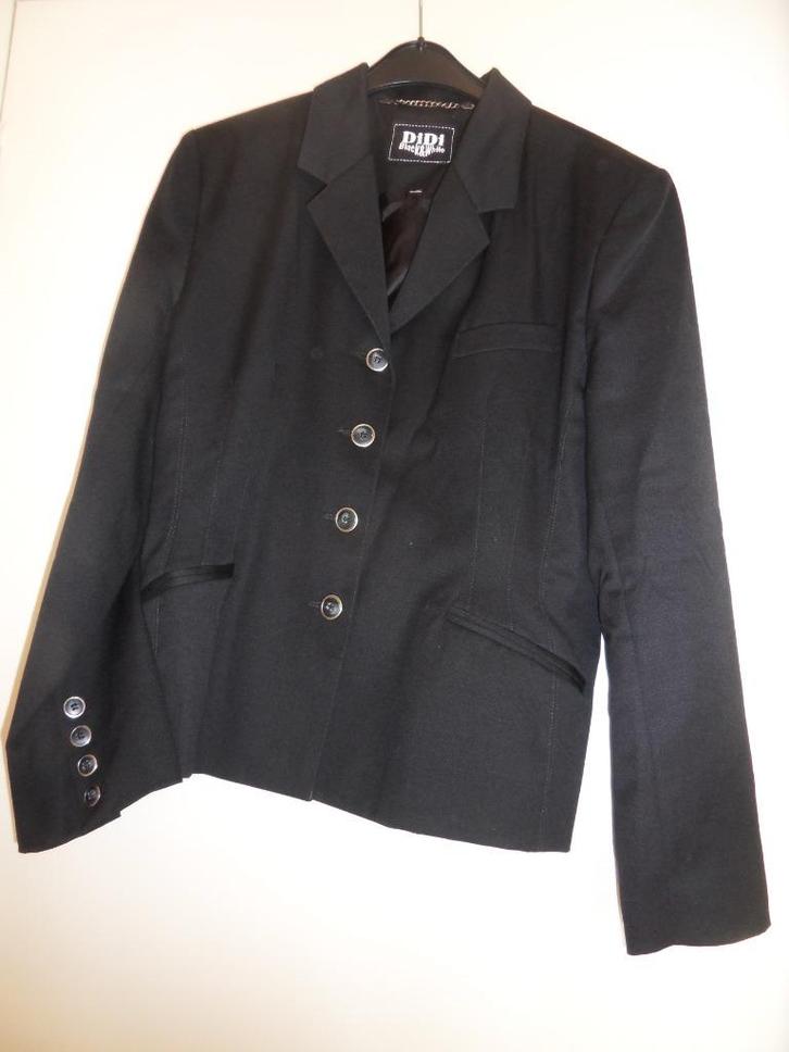 Zwart colbert,vintage,getailleerd,lang 73 vanaf kraaggemeten, Kleding | Dames, Jasjes, Kostuums en Pakken, Nieuw, Jasje, Maat 42/44 (L)