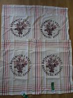 4 beige theedoeken met mooie print nieuw, Ophalen of Verzenden, Nieuw, Beige, Theedoek of Handdoek