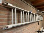 Aluminium ladder 2-delig: 2x14 treden 2x4 meter, Doe-het-zelf en Verbouw, Ladders en Trappen, Ophalen, Gebruikt, Ladder, Opvouwbaar of Inschuifbaar