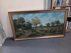 Schilderij met landschap in gouden lijst, Ophalen of Verzenden