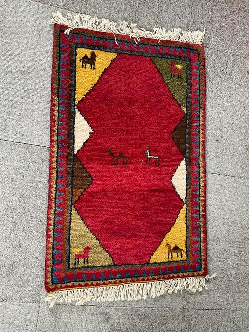 Handgemaakt Gabbeh Tapijt - 90x58cm, Antiek en Kunst, Antiek | Kleden en Textiel, Ophalen of Verzenden