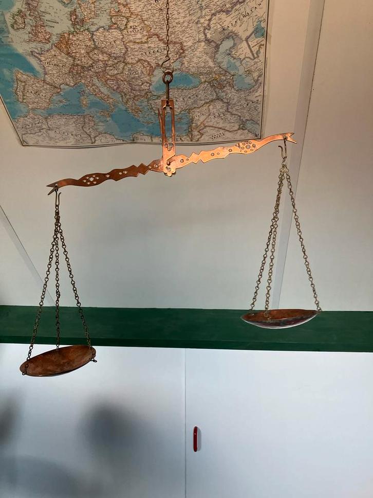 Oude Koperen Weegschaal - Eyecatcher!, Antiek en Kunst, Antiek | Koper en Brons, Koper, Ophalen of Verzenden