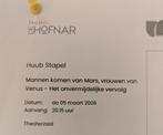 Twee theaterkaarten Huub Stapel donderdag 5 maart, Tickets en Kaartjes, Twee personen, Maart