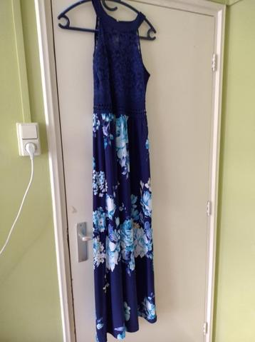 Maxi blauw jurk van Body Flirt met gehaakte kant Maat S/36 beschikbaar voor biedingen