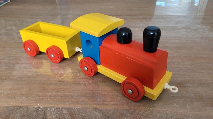Houten Treintje met Wagon, Kinderen en Baby's, Speelgoed | Houten speelgoed, Ophalen of Verzenden