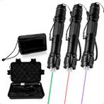 3-Pack Laserpen Groen/Rood/Paars - Klasse II - Oplaadbaar, Verzenden, Nieuw, Laser