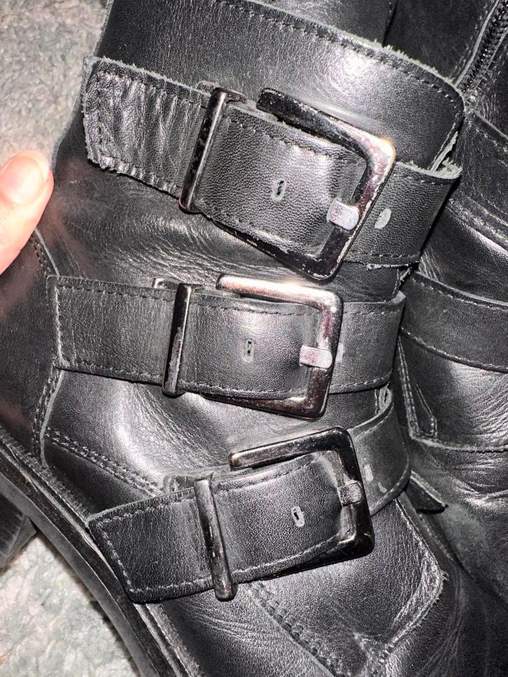 Manfield leren enkellaarsjes - Zeer goede staat!, Kleding | Dames, Schoenen, Zo goed als nieuw, Lage of Enkellaarzen, Zwart, Ophalen of Verzenden