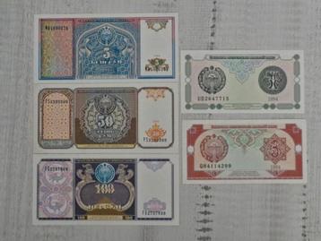 Oezbekistan Bankbiljetten Lot (5 stuks) beschikbaar voor biedingen