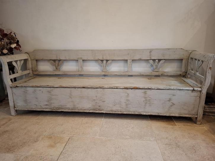 Antieke houten klepbank brocante stijl, Antiek en Kunst, Antiek | Meubels | Stoelen en Banken, Ophalen