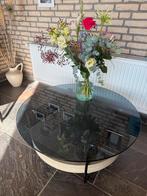 Salontafel Glas/Hout - Zo goed als nieuw!, Ophalen, Rond, 50 tot 100 cm, Minder dan 50 cm