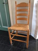 2 eiken Staphorster stoelen/kerkstoelen met biezen zitting, Huis en Inrichting, Stoelen, Traditioneel, Twee, Gebruikt, Hout