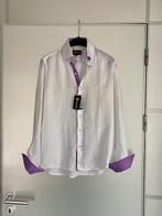 i257 Nieuw: 7 Camacie maat S=46 linnen slimfit blouse wit, Kleding | Heren, Overhemden, 7 Camacie, Halswijdte 38 (S) of kleiner