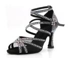 Zwarte glitter dans hakken salsa dames hoge dansschoenen, Verzenden, Nieuw, Zwart, Dansschoenen