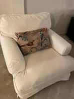 Heerlijke witte stoel met hocker, Huis en Inrichting, Fauteuils, Ophalen, Gebruikt, 100 tot 125 cm, 75 tot 100 cm