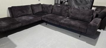 Passe Partout Zico Hoekbank Velvet Antraciet beschikbaar voor biedingen