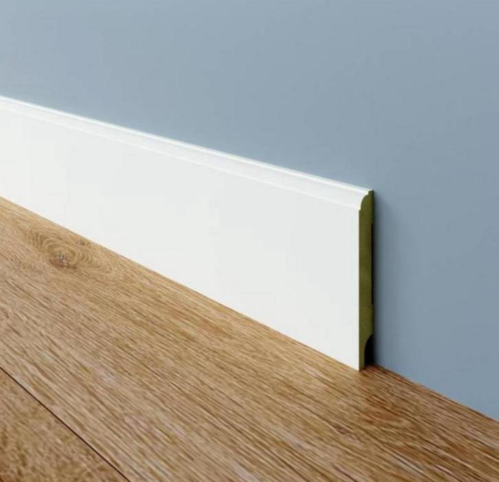 Nieuwe MDF Kraalplinten - 4 stuks 2.44m, Doe-het-zelf en Verbouw, Plinten en Afwerking, Nieuw, Plinten, Mdf, 200 tot 250 cm, Ophalen