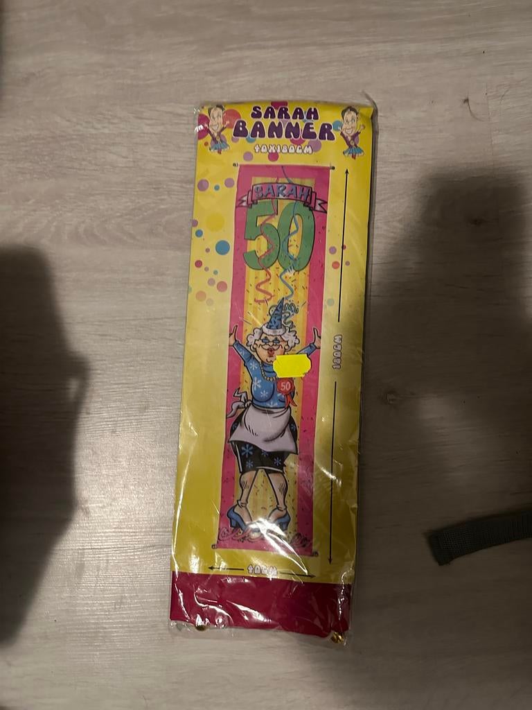 Sarah 50 jaar banner - Nieuw in verpakking!, Ophalen of Verzenden, Nieuw, Versiering, Abraham of Sarah