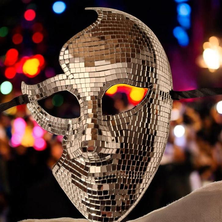  Discomasker – Glow in the Dark! Nieuw, Kleding | Dames, Carnavalskleding en Feestkleding, Nieuw, Carnaval, Ophalen of Verzenden