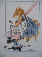 Borduurwerk "3 x Vera de muis", Ophalen of Verzenden, Gebruikt, Handborduren, Onderdeel of Toebehoren