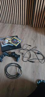 Playstation 3: 320GB 2 controllers, voeding en spellen, Met 2 controllers, 320 GB, Ophalen of Verzenden, Slim