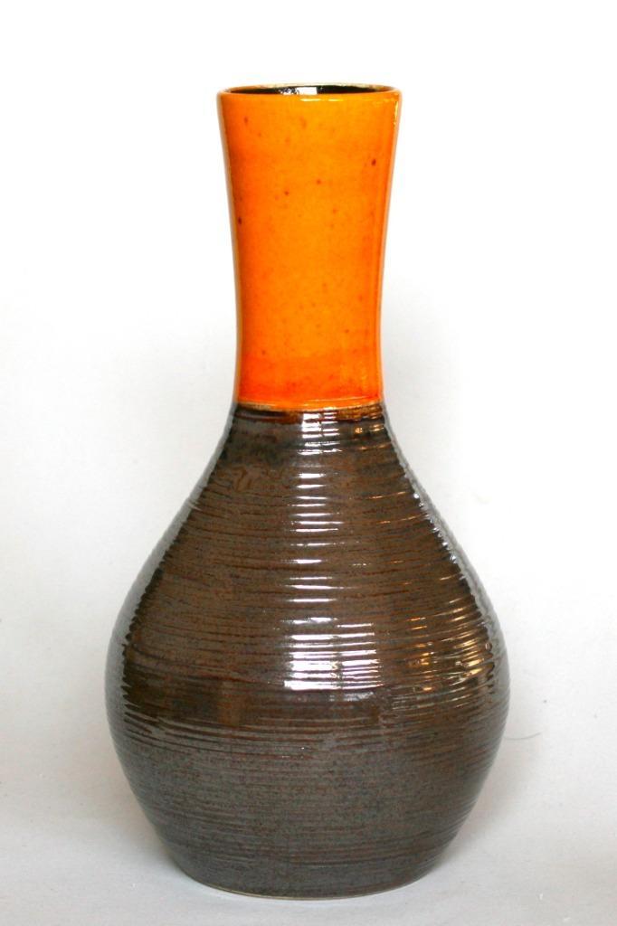 Vintage Dümler & Breiden Vaas Oranje / Bruin Jaren 60/70, Verzamelen, Retro, Huis en Inrichting, Ophalen of Verzenden