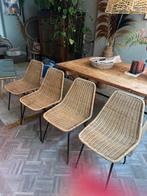 Vintage Rotan Stoelen - Neef Louis Amsterdam, Huis en Inrichting, Stoelen, Bruin, Riet of Rotan, Ophalen of Verzenden, Zo goed als nieuw