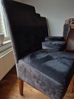Zwarte Eethoekstoelen + Fauteuil - 7 stuks, Hout, Gebruikt, Zwart, Ophalen of Verzenden