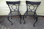 2 Zware gietijzeren tuinstoelen, Ophalen, Gebruikt, Metaal
