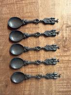 5 Tinnen 'Apen' Lepels - Vintage, Antiek en Kunst, Ophalen of Verzenden