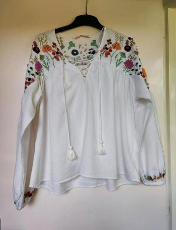 Zara Trafaluc Collection wit katoenen tuniek broderie mt XS  beschikbaar voor biedingen