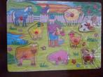 houten puzzel met boerderij dieren, Ophalen of Verzenden, Zo goed als nieuw, Van hout, Minder dan 10 stukjes