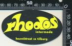Sticker: Rhodos Intermode - Tilburg, Verzamelen, Stickers, Ophalen of Verzenden