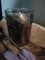 Prachtige stoere bubbelglas windlicht, Overige materialen, Zwart, Nieuw, Glas