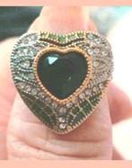 Zilveren ring hart emerald maat 17, Sieraden, Tassen en Uiterlijk, Ringen, Nieuw, Ophalen of Verzenden, Zilver, Zilver